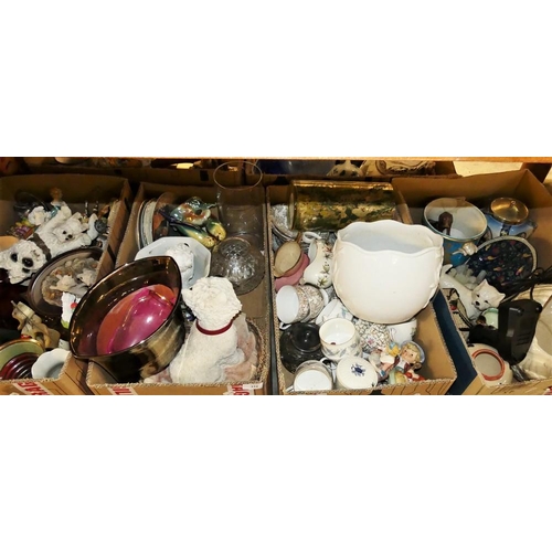 334 - 4 Boxes - Assorted China & Glass