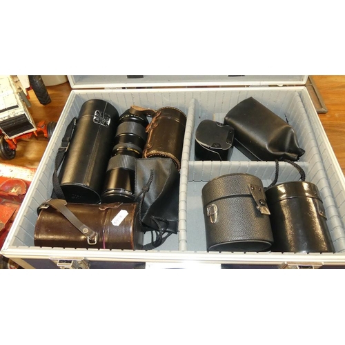 345 - Case Of Assorted Camera Lenses - list of contents in photographic form.