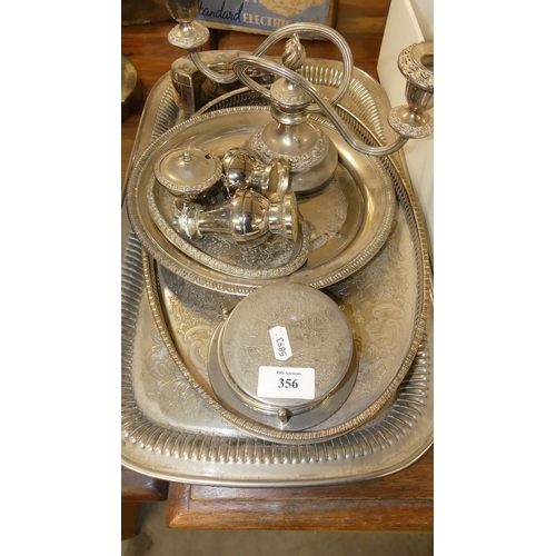 356 - EP Candelabra, Trays, Cruet Set, etc