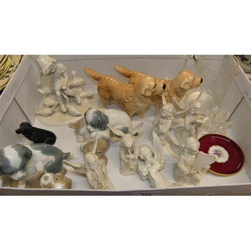 361 - Box - Nao & Beswick Collectors Dogs, Set Of Angel Figures, etc