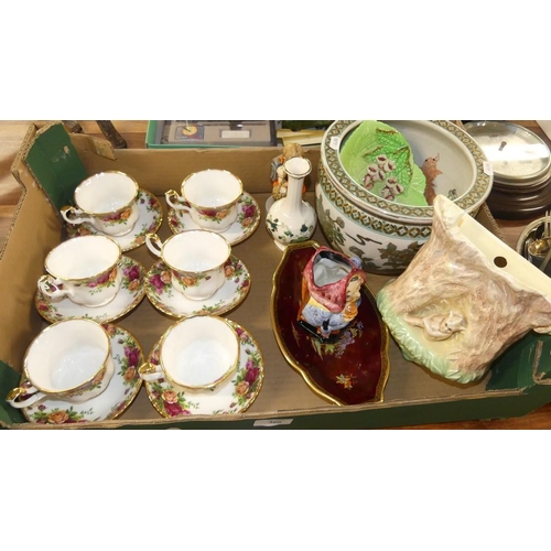 366 - Country Rose Part Tea Set, Sylvac Wall Packet, Hummel Figure, etc