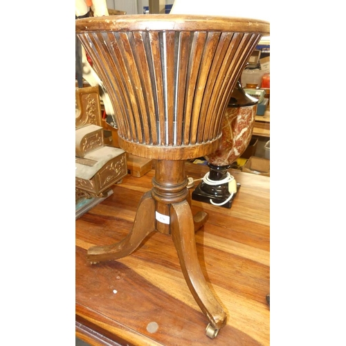 376 - Mahogany Pedestal Plant Stand