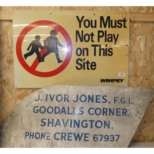 402 - Wimpey Safety Sign, Ivor Jones Of Crewe Advertising Sign