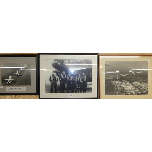 405 - 2 Framed Photographs Of Military Airplanes & BA Last Flight To Orkney Photograph