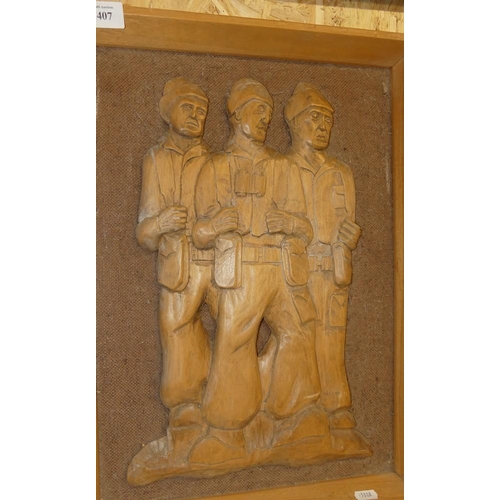 407 - Carved Reproduction Of The Commando Memorial Plaque.