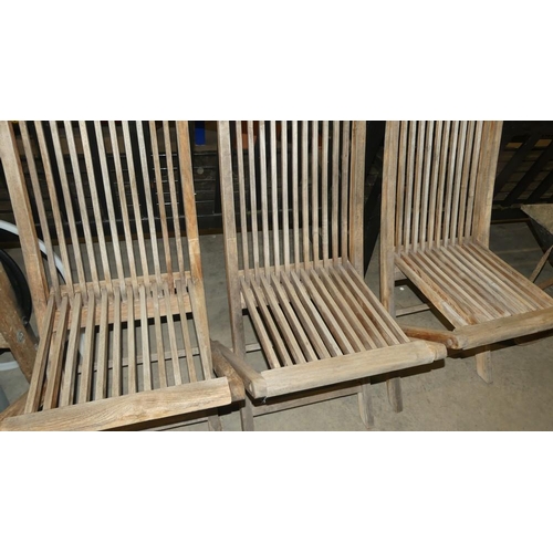 42 - 3 Folding Hardwood Garden Chairs