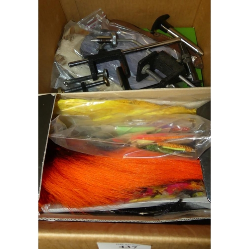 437 - Box - Assorted Fishing Reels, Flies & Tackle