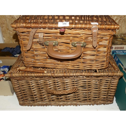 440 - 2 Wicker Picnic Hampers