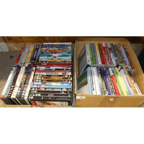 450 - 2 Boxes - Assorted DVD's