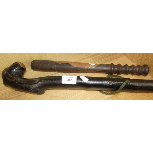 466 - Hardwood Baton & Shillelagh