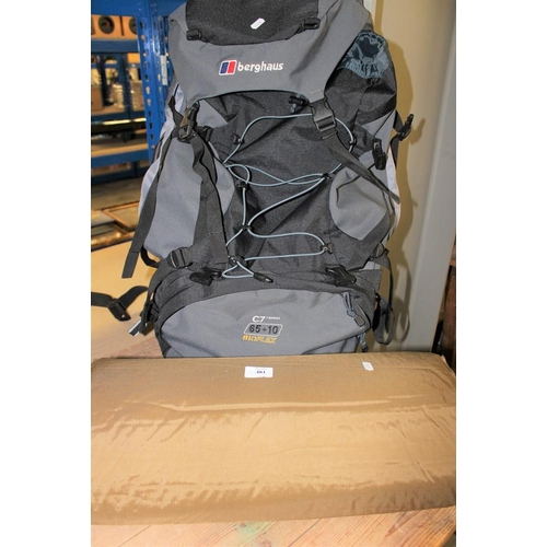 481 - Berghaus Rucksack & Inflatable Camping Mat