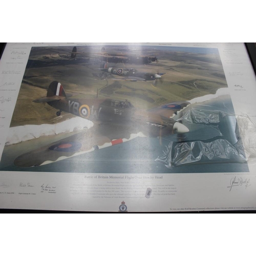 498 - Print - Battle Of Britain Memorial Flight, Signed By Pilots