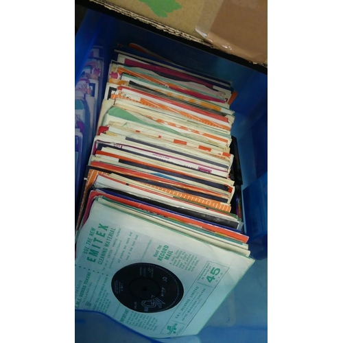 1167 - Box - Vintage 45 RPM Vinyl Records - Rolling Stones, 60's & 70's etc.