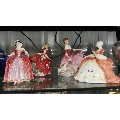 1169 - 4 Royal Doulton Figures - Whistful, My Best Friend, Top Of The Hill & Camille (AF).