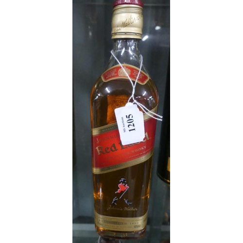 1205 - Bottle Of Johnnie Walker Red Label Blended Scotch Whisky.