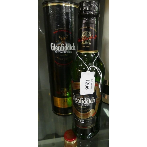 1206 - 35cl Bottle Of Glenfiddich 12yr Single Malt Scotch Whisky.