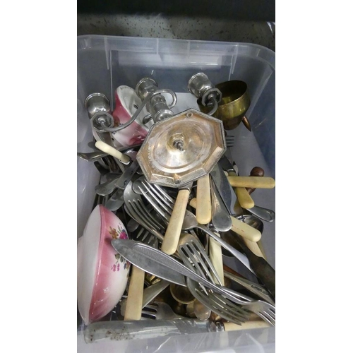 1219 - Box - Silver Plated & Other Cutlery, etc.