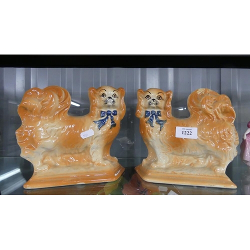 1222 - Pair Of Boness Pottery Mantle Dogs.