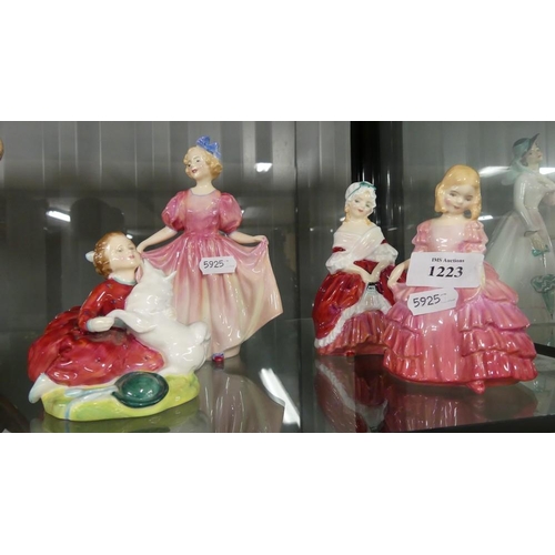 1223 - 4 Royal Doulton Figures - Home Again, Rose, Sweeting & Peggy.