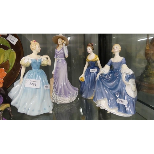 1224 - 4 Royal Doulton Figures - Hilary, Melanie, Enchantment & Happy Birthday.