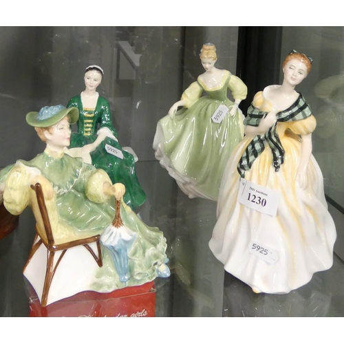 1230 - 4 Royal Doulton Figures - Joan, Fair Lady, Ascot & Lady From Williamsburg.