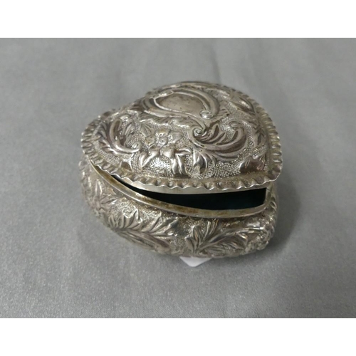 2002 - Victorian Silver Heart-Shaped Trinket Box