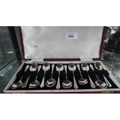 2006 - Cased Set of Twelve Birmingham Silver Coffee Spoons - 4.2oz troy.