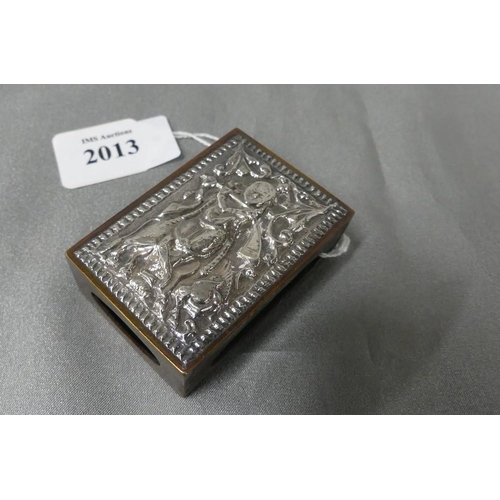 2013 - Embossed Silver Onlaid Brass Vesta Holder.