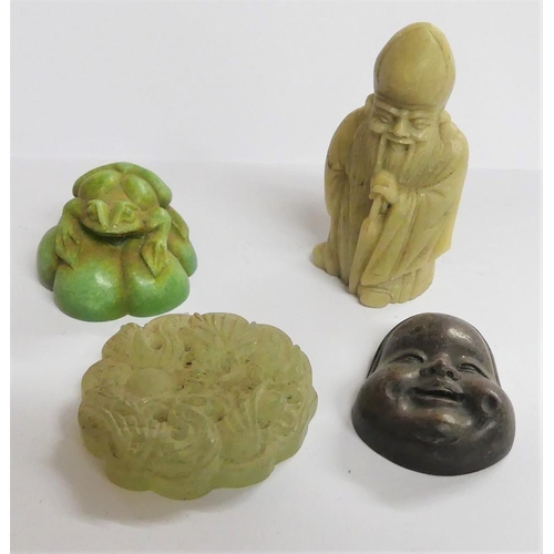 2041E - Collection of Japanese Netsuke, Soapstone Figure etc.