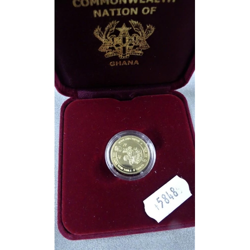 2054 - Cased Commonwealth Nation of Ghana Commemorative Coin.