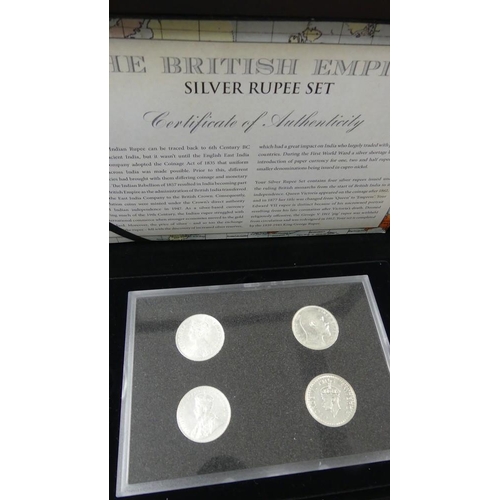 2067 - Case - The British Empire Silver Rupee Collectors Coins.