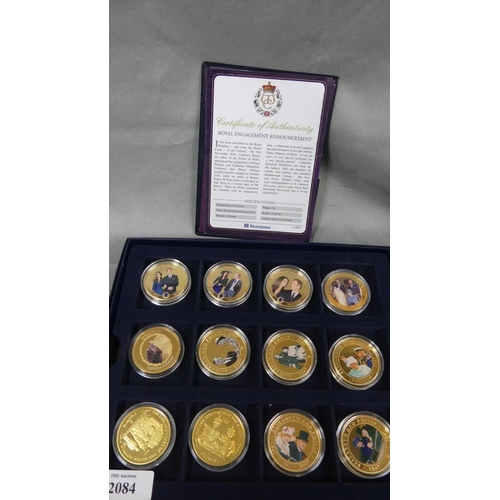 2084 - Twelve Commemorative $1 Cupro Nickel Coins - Royal Engagement of William & Kate