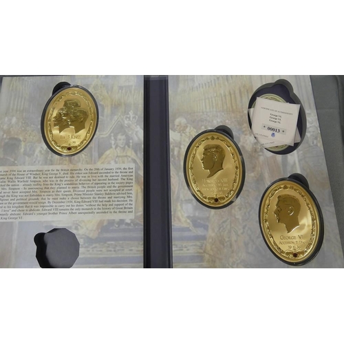 2090 - Three Royal Commemorative Gold Plated Medallions.