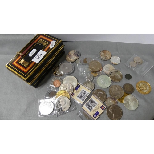 2093 - Box - Modern Crowns & Assorted Commemorative Coins.