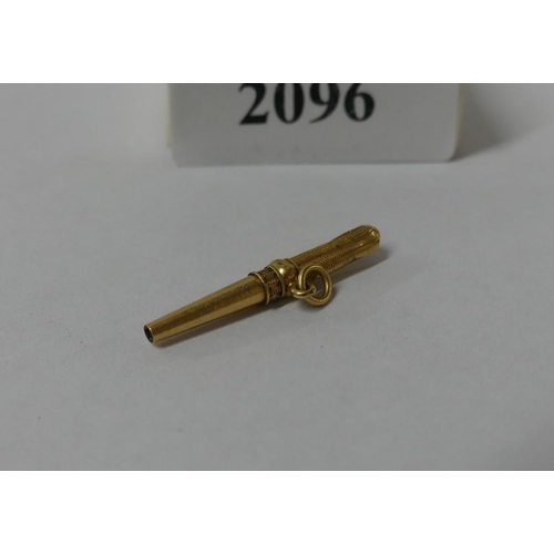 2096 - Antique Gold Ratchet Pocket Watch key