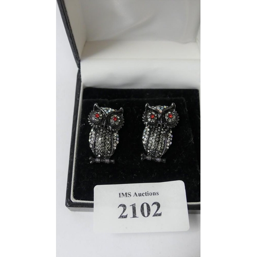 2102 - Pair of Butler and Wilson Owl Earrings