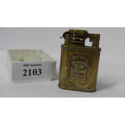 2103 - Vintage Jack Daniels Advertising Lift Arm Lighter