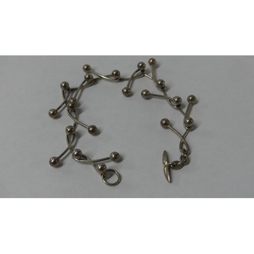 2104 - Danish Silver Abstract Ball Bracelet, Niels Erik From