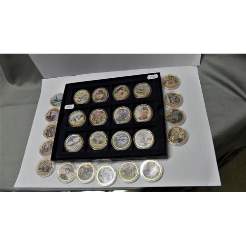 2112 - Twenty Six Collectors WWII Gold Plated Commemorative Coins.