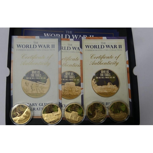 2114 - Five Gold Plated WW II 