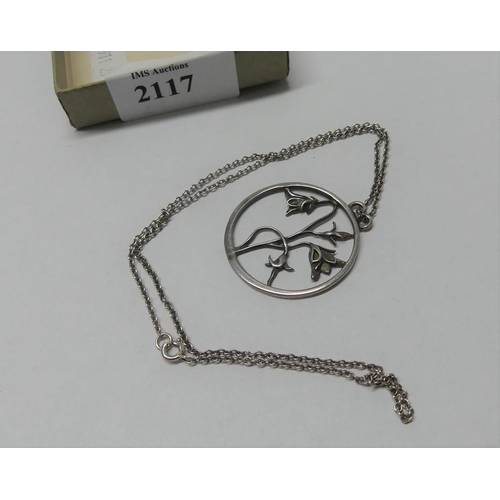 2117 - Norman Grant Silver Pendant and Chain