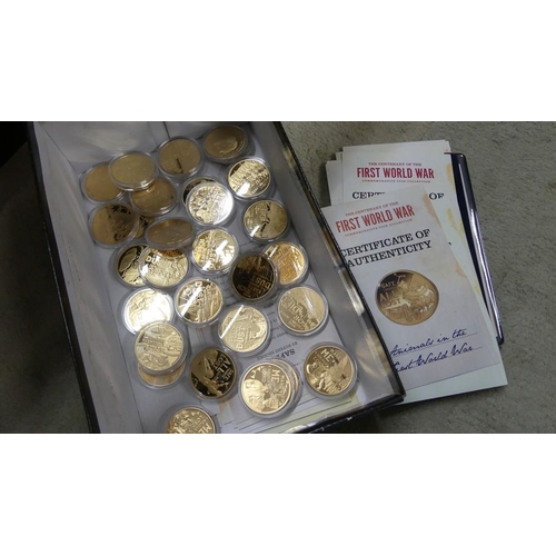 2146 - Box - First World War Commemorative Coins.