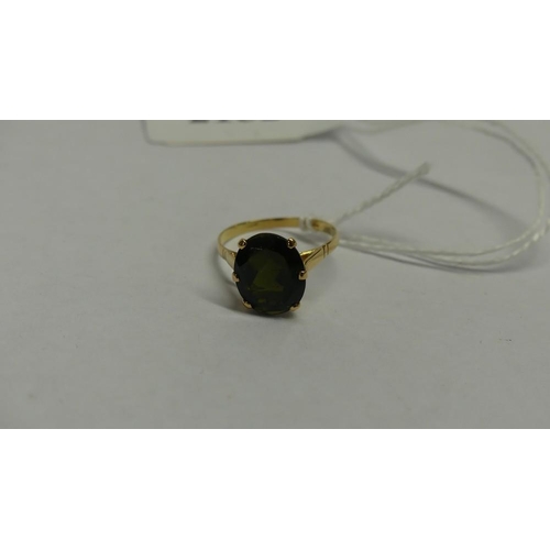 2152 - 18ct Gold Tourmaline Dress Ring size UK M.