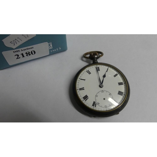 2180 - Antique Gunmetal Pocket Watch