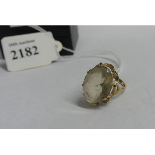 2182 - Gold Topaz Ring, UK size N.