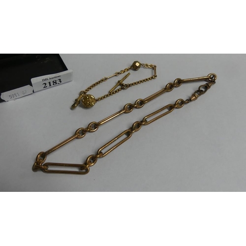 2183 - Antique Pocket Watch Chain and an Albertina Chain