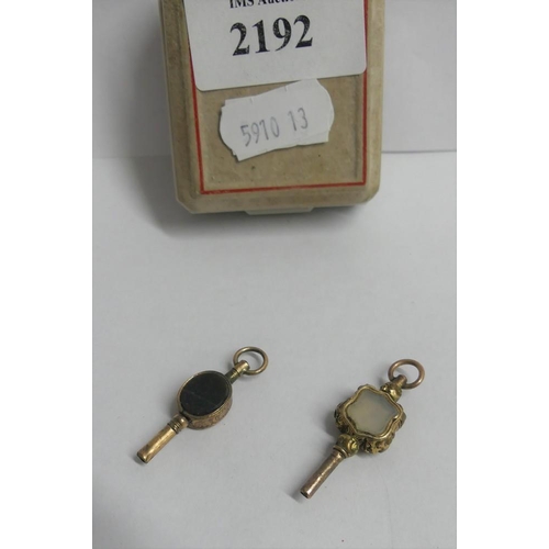 2192 - 2 x Antique Gem Set Pocket Watch keys