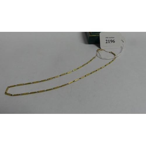 2196 - 10k Gold Necklace , 38cm long, weighing approx 7.2g