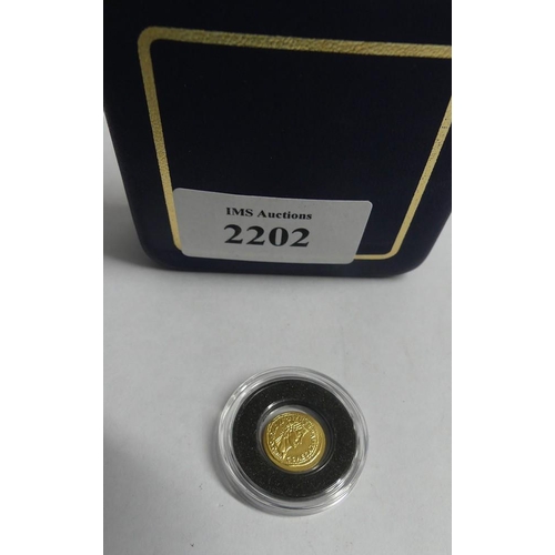 2202 - Small Cased Gold Collectors Coin, Republic of Palau $1.