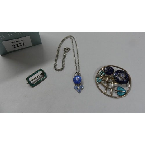 2221 - Lot of Silver Enamel Jewellery